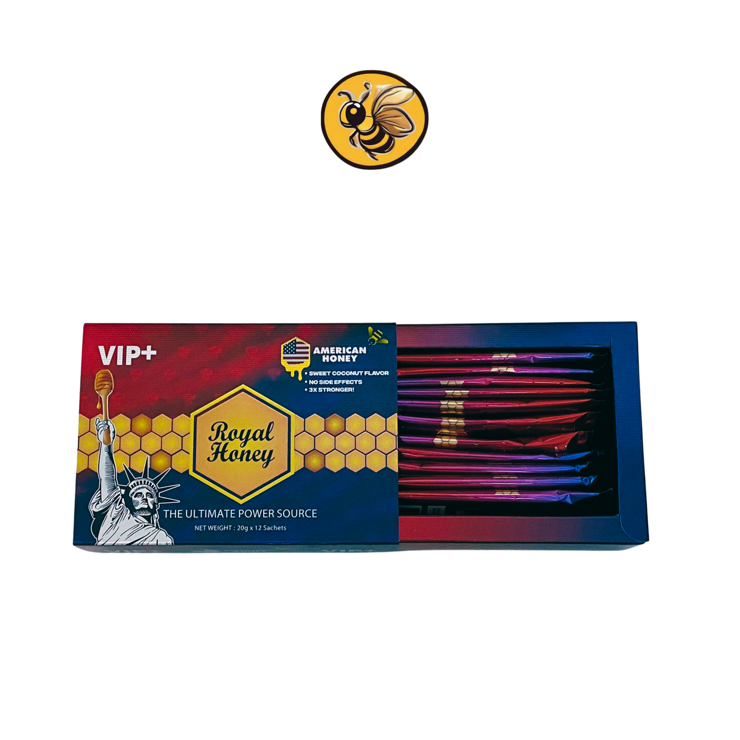 Royal Honey VIP+ (Sabor Coco) 20 Cajas (120 sobres)