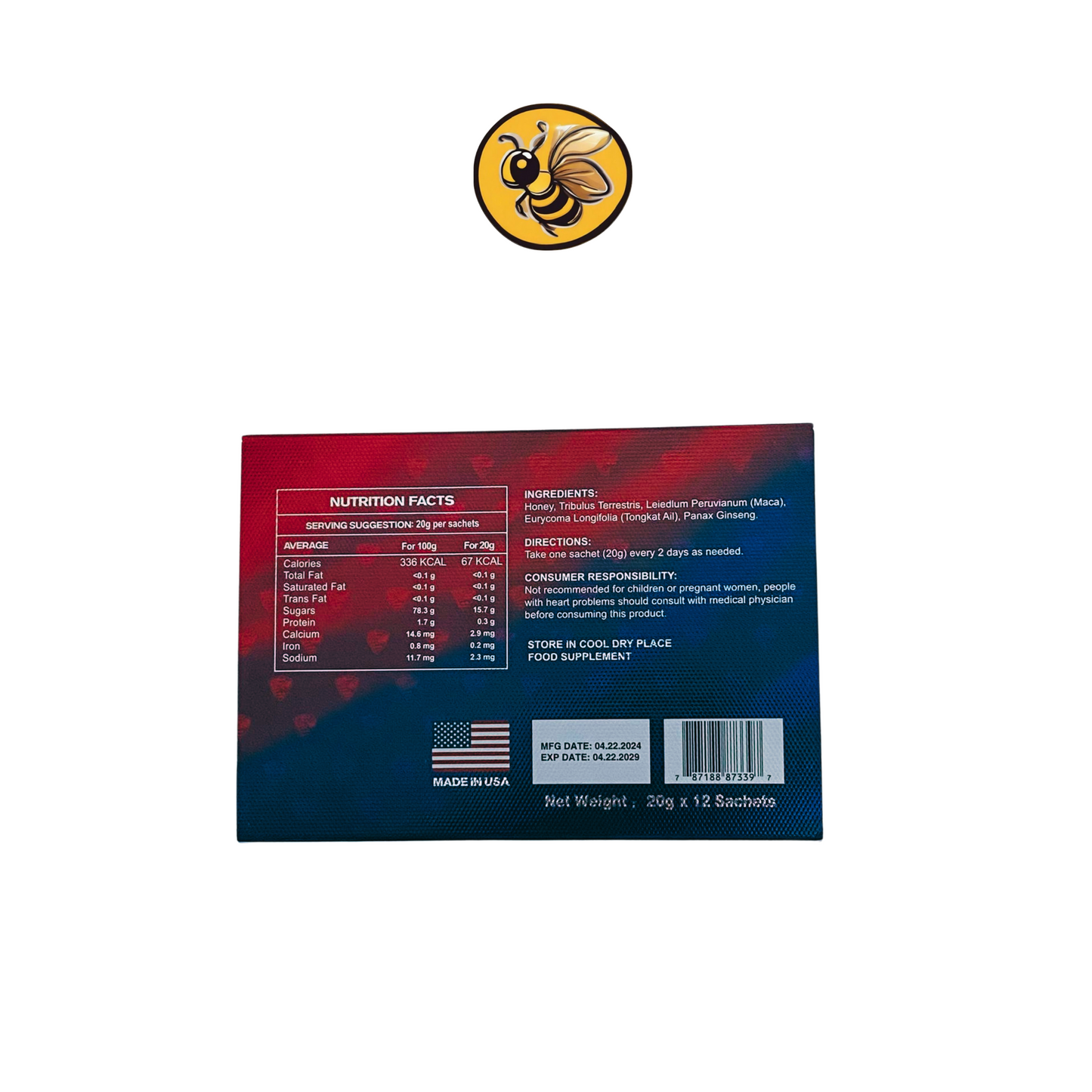 Royal Honey VIP+ (Sabor Coco) 20 Cajas (120 sobres)