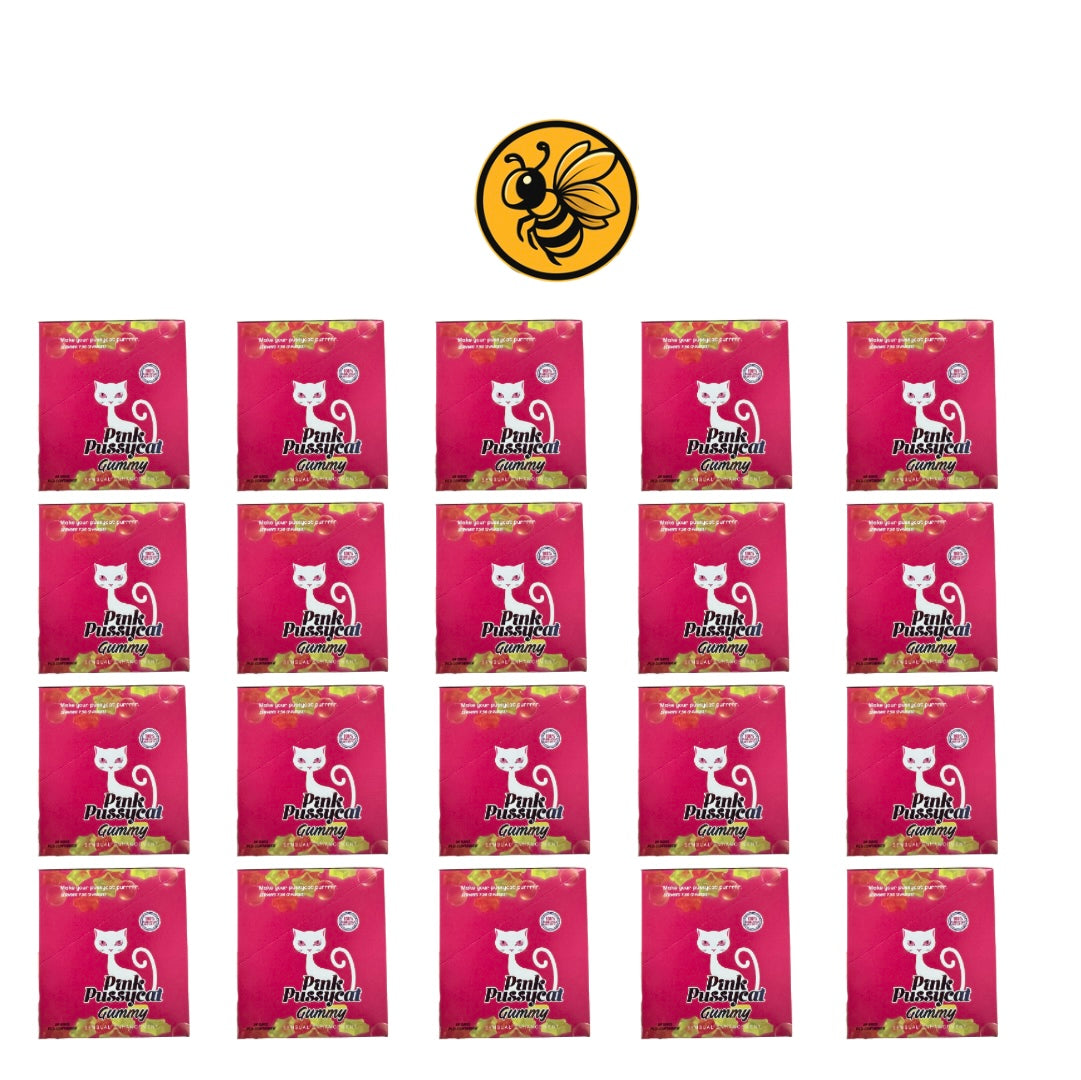 Pink Pussycat Gummy 20 Cajas (480 sobres) | Energía y Placer Femenino