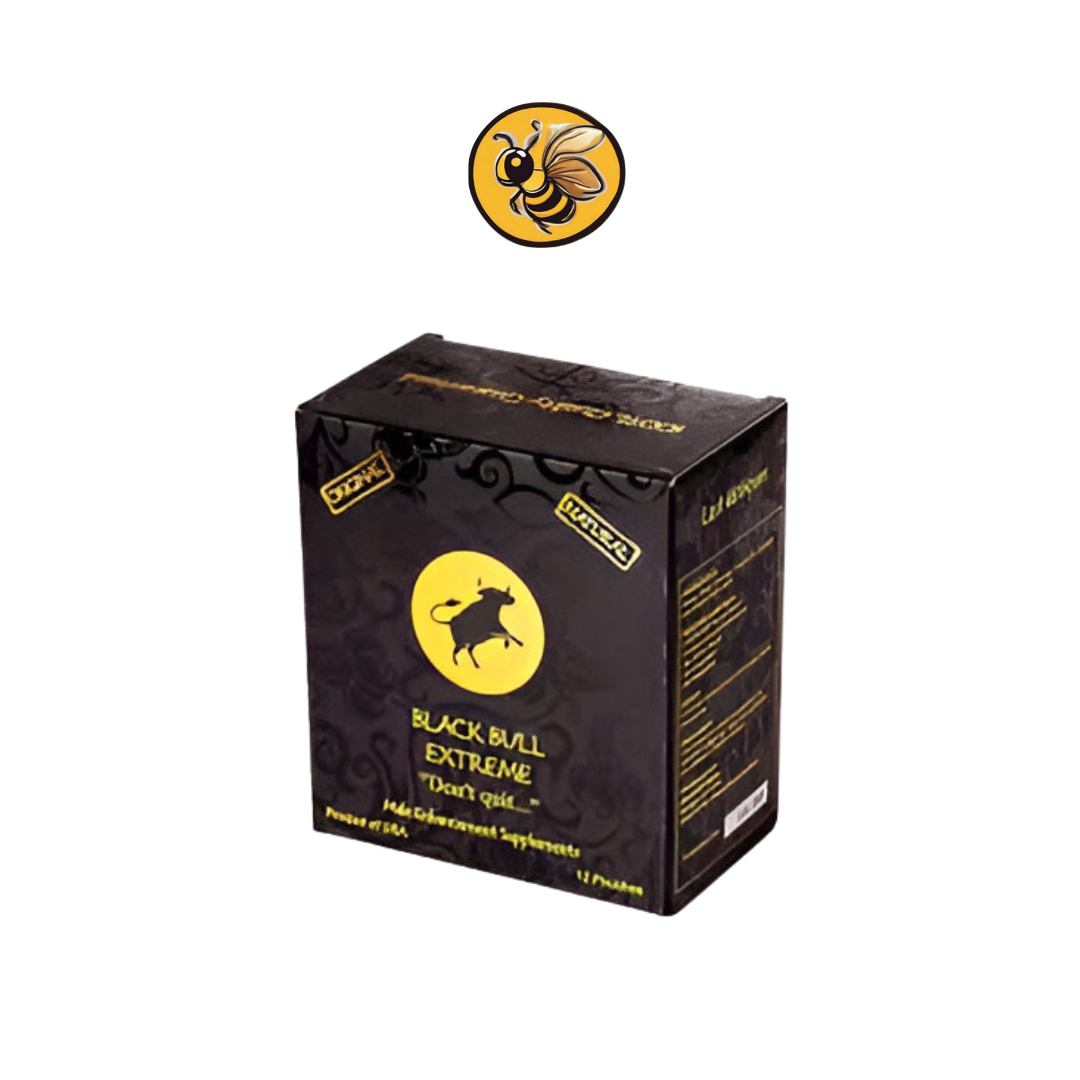 Black Bull Energía Natural En Miel - 1 Caja de 12 Sobres para Rendimiento Contínuo
