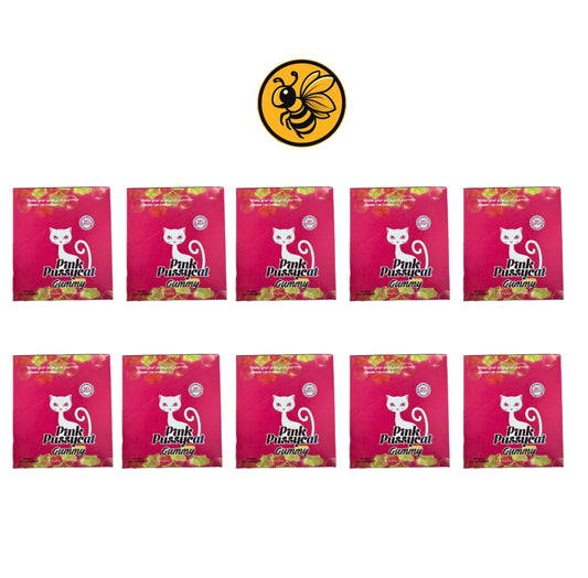 Pink pussycat gummy 10 Cajas (240 sobres) | Energía y Placer Femenino